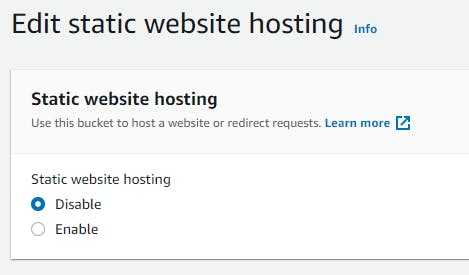 S3 static hosting
